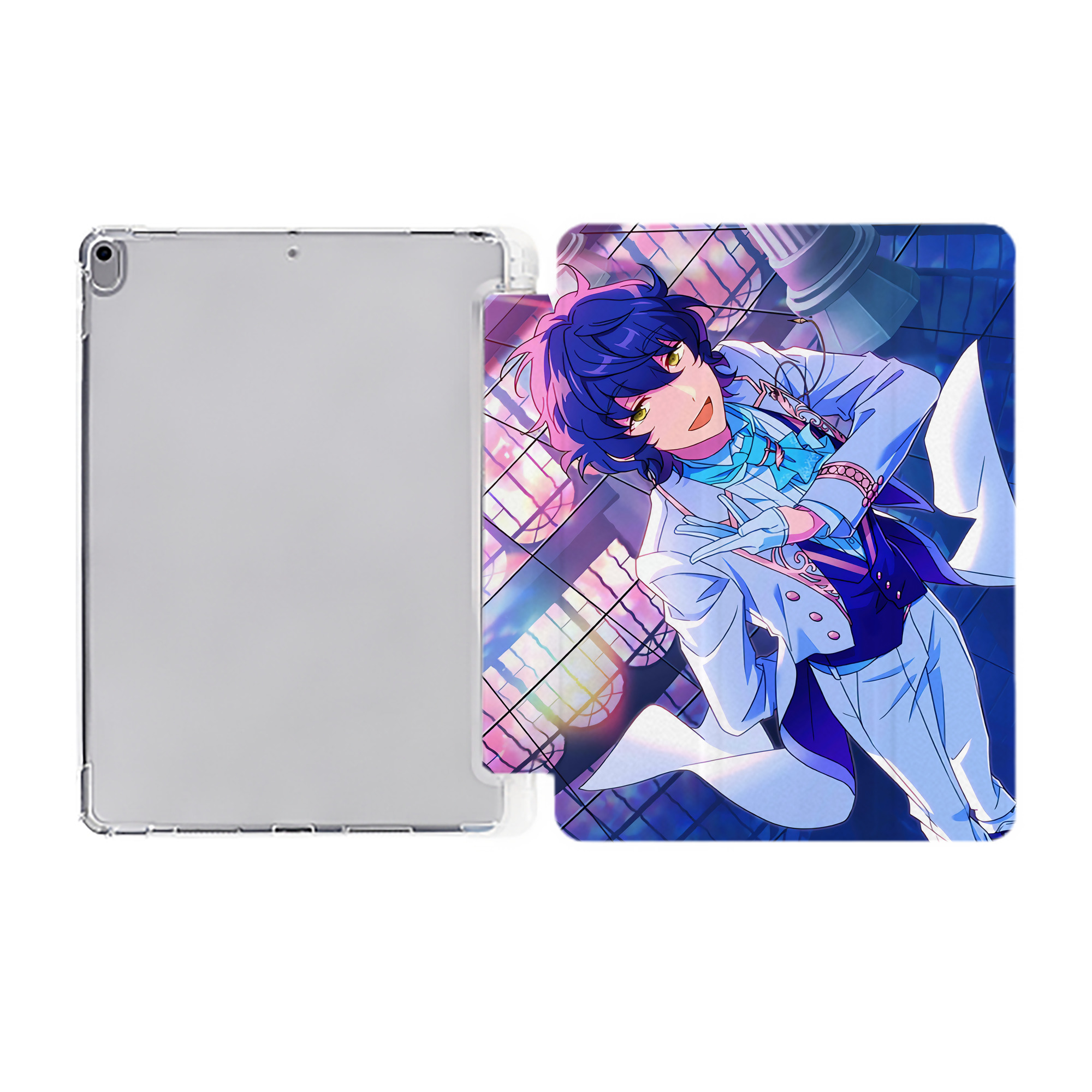 （画像用） あんさんぶるスターズ! Ensemble Stars IPad ケース ペン収納付き 三つ折りスタンド PUレザー×シリコン 対応機種9.5/10.5/10.9インチ
